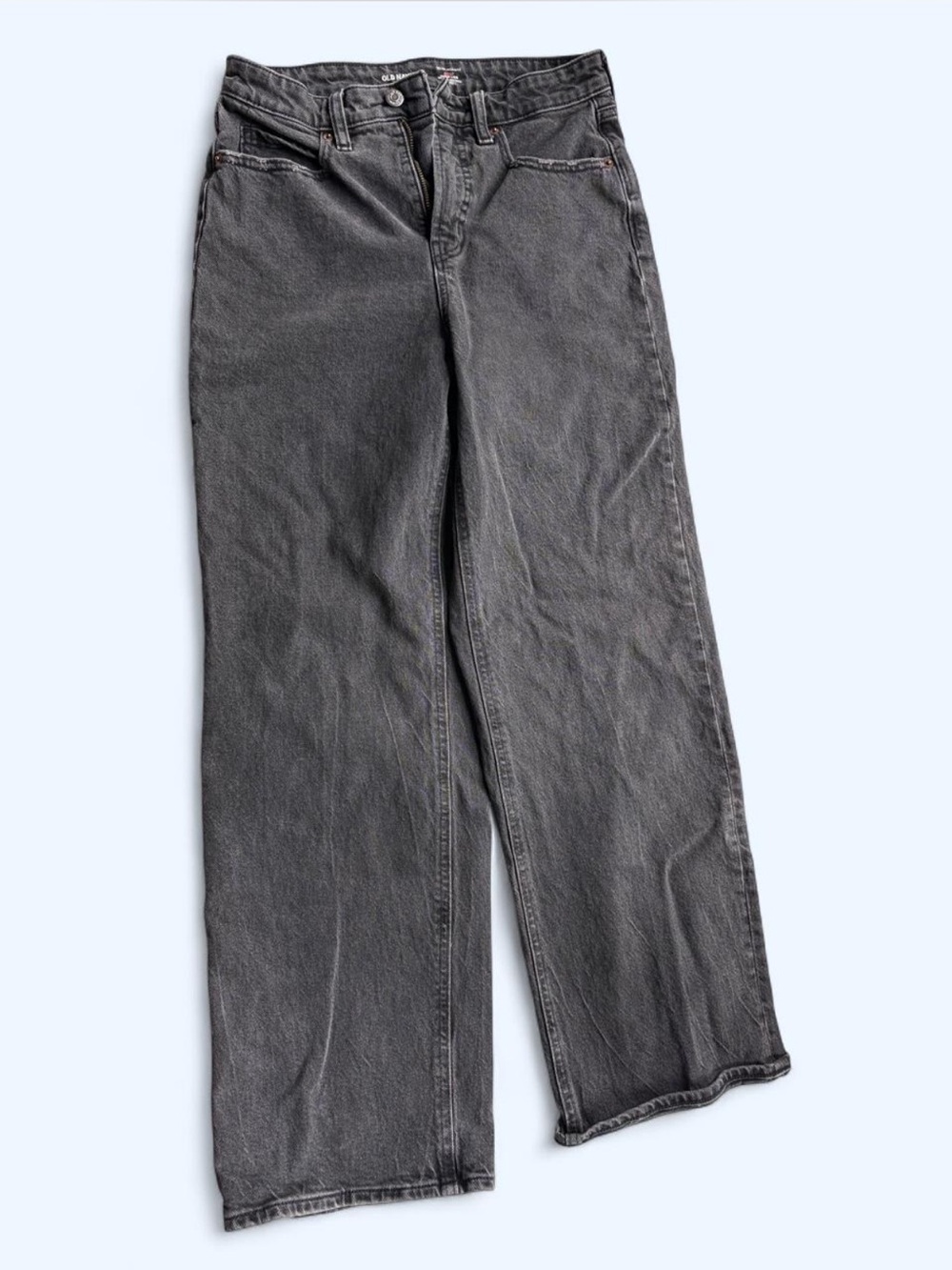Old Navy Washed Black Extra High Rise Curvy Wide Leg Jeans 2